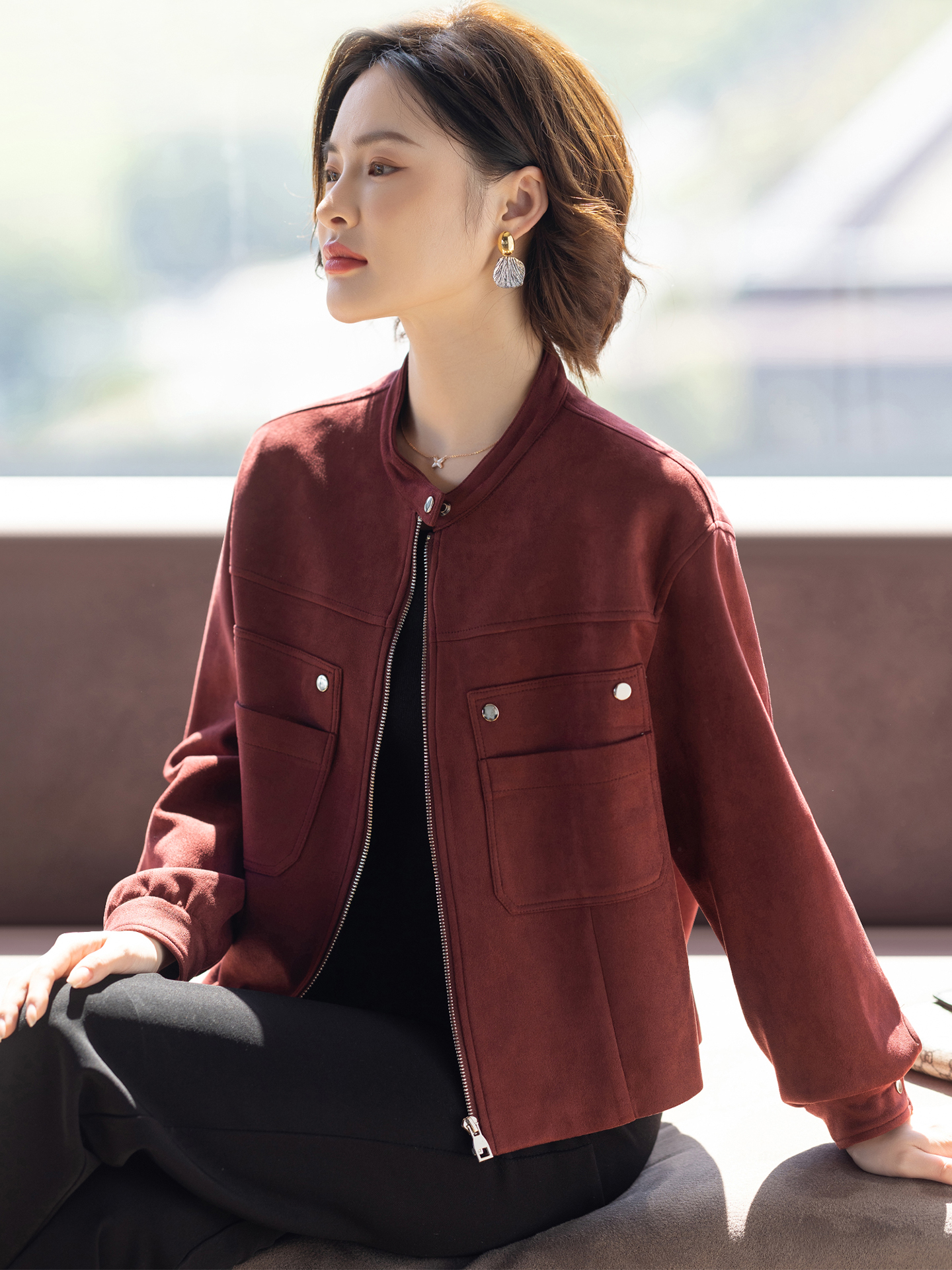 洋气中老年妈妈秋装夹克外套年轻中年女士时尚春秋上衣服2025新款