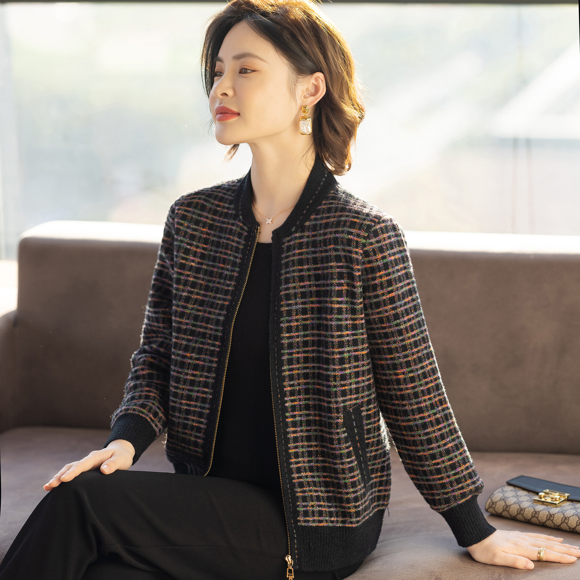 中老年妈妈春装洋气外套50多岁2026新款休闲夹克中年女春秋上衣服