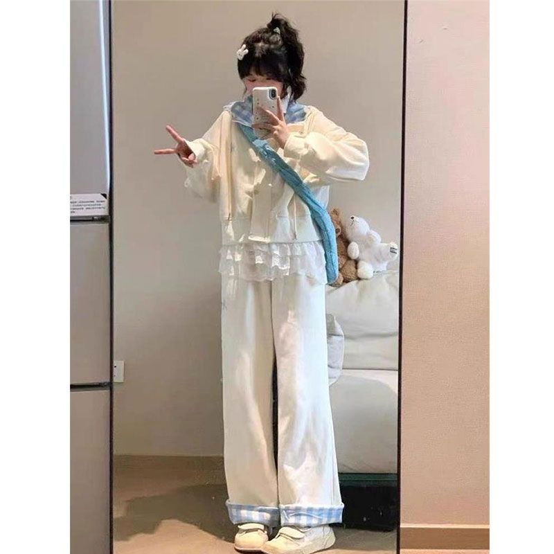 少女风洋气减龄多巴胺运动服新款时尚休闲春秋套装宽松显瘦两件套