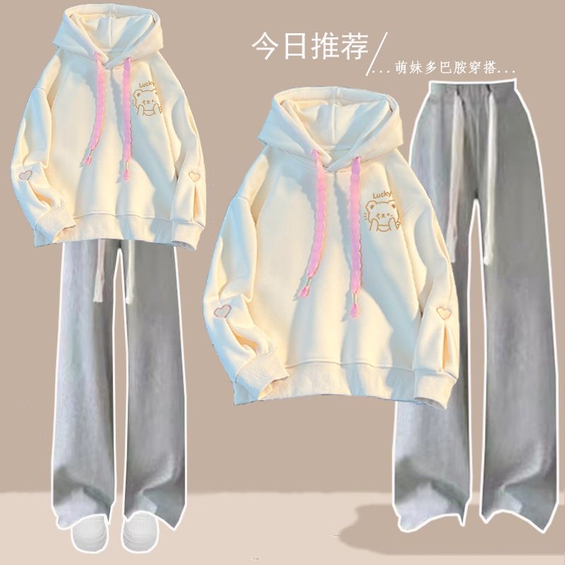 休闲风女大童春秋季洋气减龄套装新款慵懒宽松学院风穿搭一整套潮