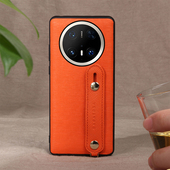 头层牛皮 适用华为Mate70Pro手机壳Mate60Pro 60真皮全包防摔 男女全包腕带支架高级感防摔50