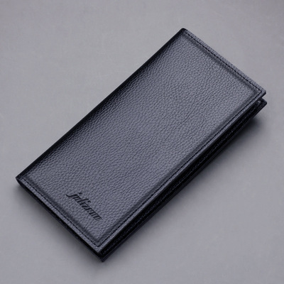长款钱包超薄男士皮夹多卡位软皮荔枝纹简约男式钱夹men wallet