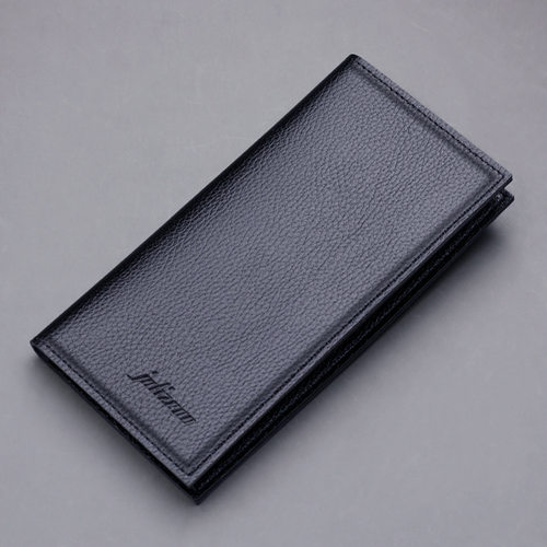 长款钱包超薄男士皮夹多卡位软皮荔枝纹简约男式钱夹men wallet
