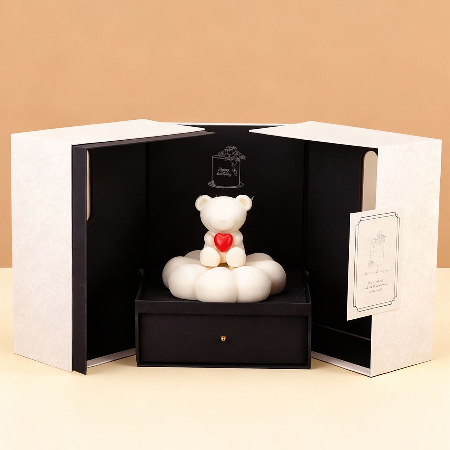 三合草法式高端生日蛋糕包装盒黑色高级感三文鱼寿司网红礼盒定制