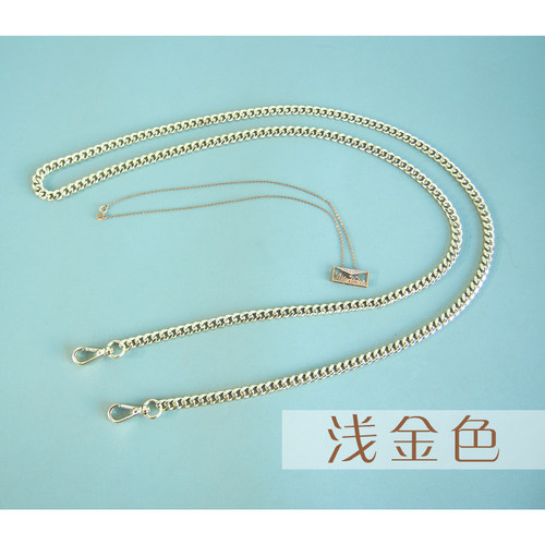 浅金色纯铜高档包链子真金电镀