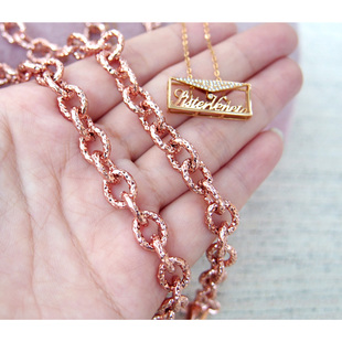 玫瑰金色纯铜雕花包链条单买配件链子金属链条斜跨替换包带百搭链