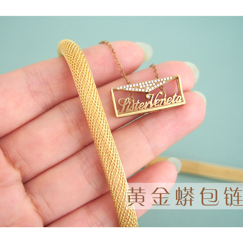 黄金色包带蛇纹网铜链