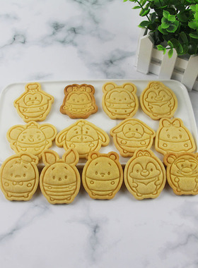 迪士尼饼干模具3D立体 卡通可爱Tsum曲奇压模DIY烘焙家用送配方