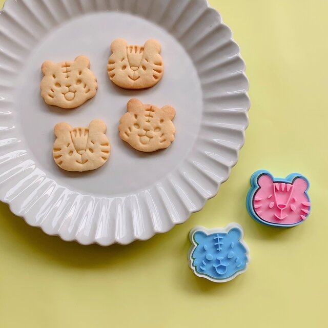 2022日本新年迷你老虎表情曲奇模卡通饼干糖霜翻糖diy简单易操作