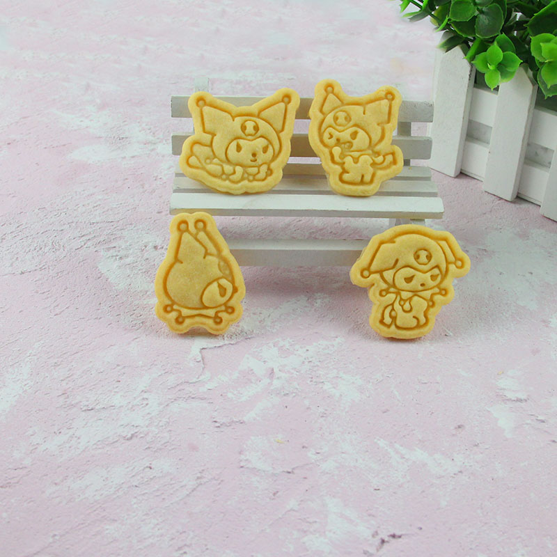 日本三丽鸥库洛米卡通饼干模具DIY家用烘焙工具3D立体按压曲奇模