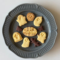 Japanese-style Halloween ghost cookie mold, cartoon and cute expression interchangeable cookie cutting mold set, baking tool cookies thumbnail 4