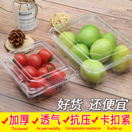 一次性透明塑料500g带盖 草莓樱桃盒水果盒1斤2斤 外卖打包蛋糕盒