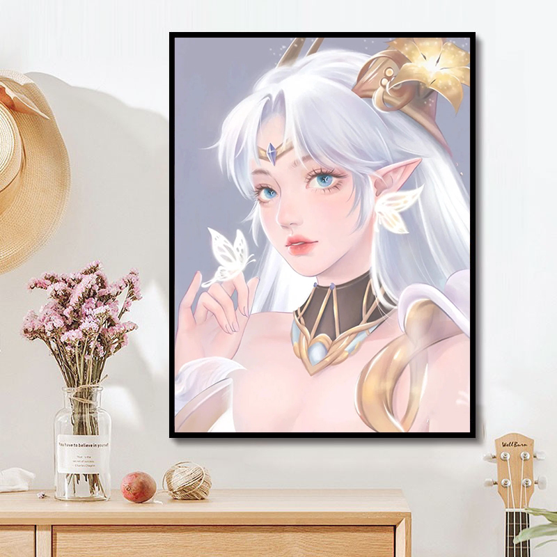 王者荣耀钻石画美女貂蝉儿童房小件点贴砖十字绣2022新款卧室动漫