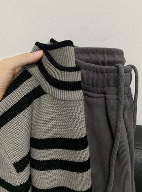 秋冬加绒加厚小个子卫裤宽松阔腿裤上衣~yukahouse酷紫~Dec2裤子