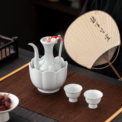 温酒器宋壶加热煮黄酒青瓷仿古中式分酒器烫热温酒壶陶瓷酒壶酒杯