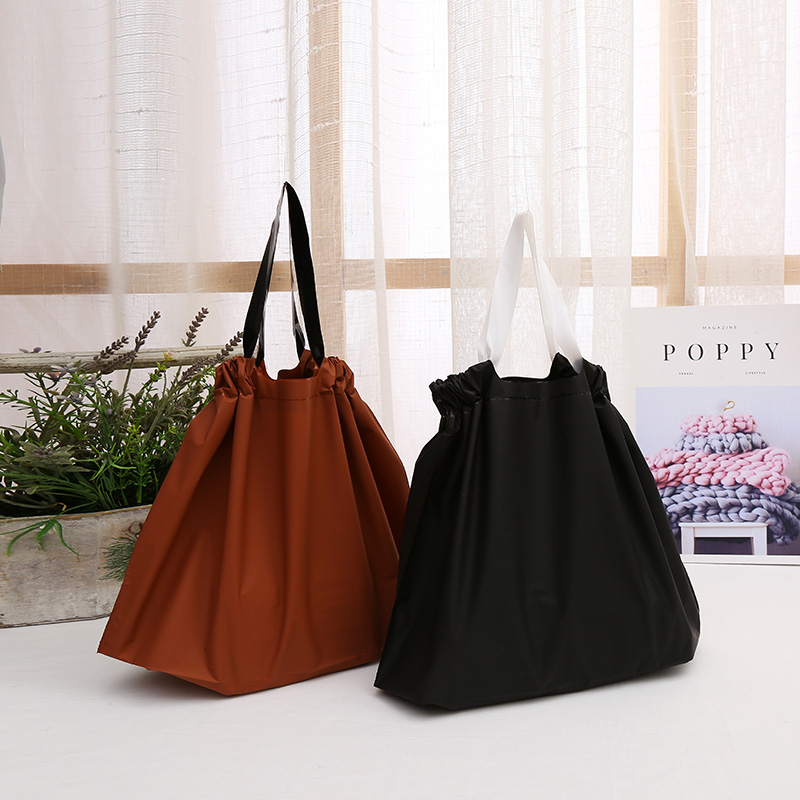 服装店手提袋子定做磨砂束口袋加厚礼品塑料袋外卖打包袋定制LOGO