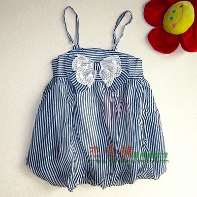 黑白熊BWS1372A3女童吊带连衣裙雪纺裙子纯棉衬里童装100-120码