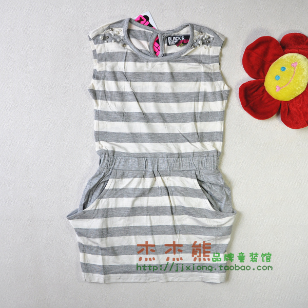 黑白熊BWS1593女童连衣裙仿莫代尔裙子童装100-150码
