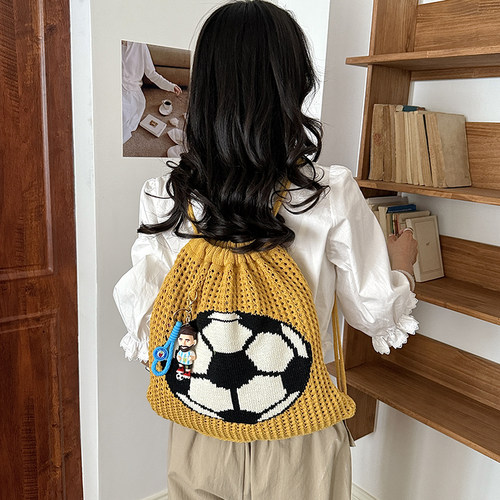 2026夏季新款足球图案双肩包包女