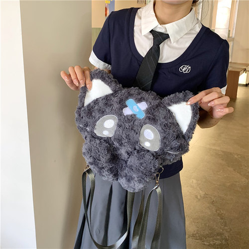 2026秋冬新款毛绒绒可爱双肩包女