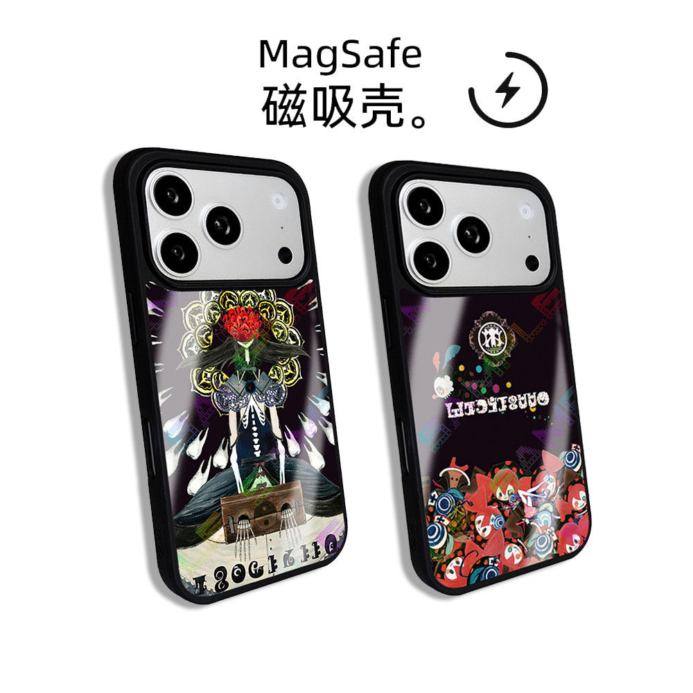 魔法少女小圆磁吸手机壳MagSafe苹果iphone18pro碳纤维玻璃壳1716