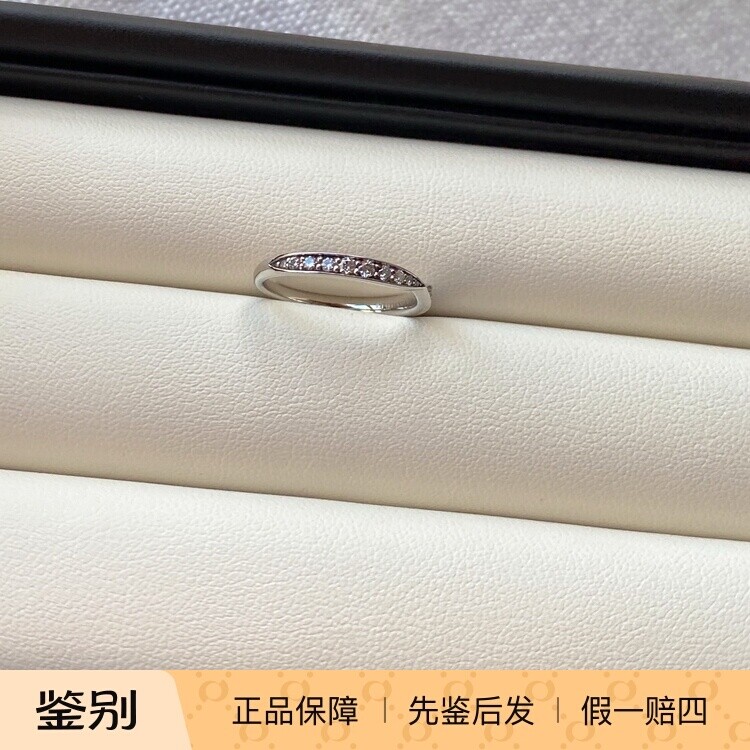 99新蒂芙尼Tiffany 白金镶钻戒指50号