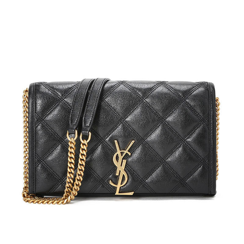 YSL/圣罗兰女包BECKY菱格纹链条翻盖单肩斜挎包 585031