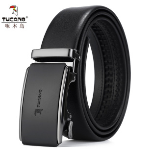 啄木鸟皮带真皮男商务男士 腰带生日礼物 腰带头层纯牛皮高档潮流裤