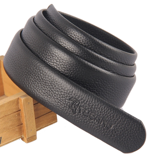 啄木鸟皮带身无扣头皮带男真皮不带头腰带自动扣软纯牛皮带加长