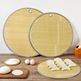 竹制圆形饺子帘家用餐桌垫餐垫放水饺的垫子加厚不粘盖帘饺子托盘图片