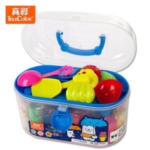 真彩橡皮泥儿童女孩幼儿园24色桶装彩色彩泥小学生手工作品成品模具工具套装橡皮泥批发带模型2416A-24色