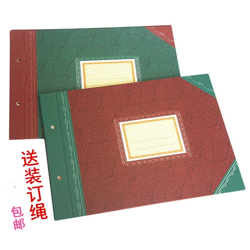 A4 кожаная кожаная страница Ledger Ledger кожа 18K Ledger 18K Ledger Sealing Book Financial Suppors A4 Color Account Обложка 2902 Color Top Clip.