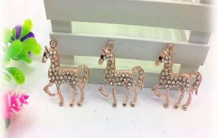 3元6个diy发饰品捡漏材料配件清仓处理特价水钻小鹿合金挂件吊坠
