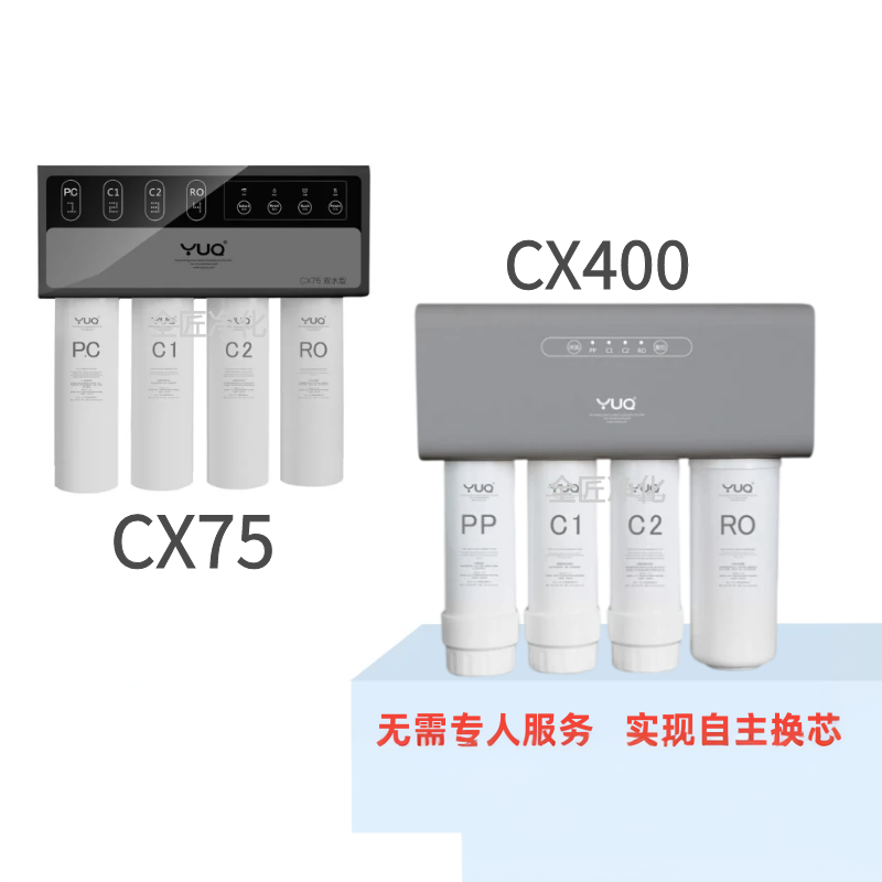 适配于优口净水器CX75滤芯净水机CX400滤芯PP复合C1C2活性炭RO膜