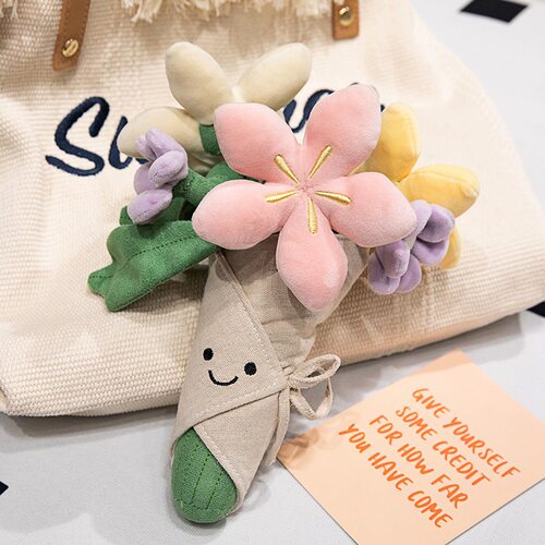 网红新品可爱美丽手捧花束玩偶趣味儿童生日礼物结婚毕业礼物摆件