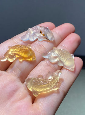 天然高冰锦鲤玛瑙项坠手链坠饰品