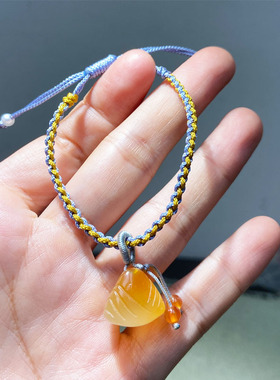 天然冰透玉髓粽子手链女款