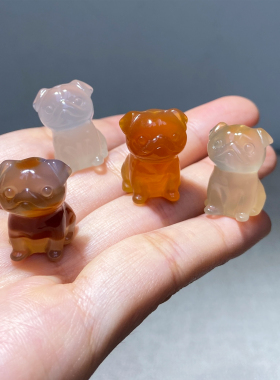 天然原色玛瑙生肖狗项坠本命年