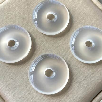 平安扣天然冰透玉髓项坠男女款 高冰马料玛瑙吊坠玉石坠玉扣