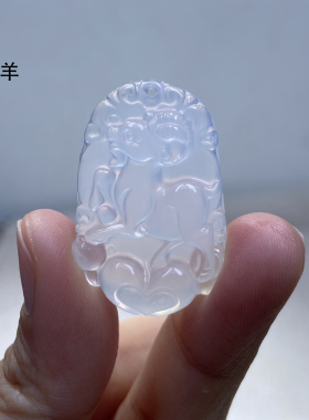 天然高冰十二生肖吊坠白玉款本命年属相心形挂件玉佩毛衣链项链