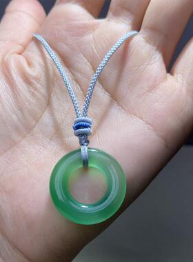 女玉髓平安环项坠面包圈