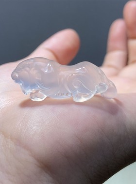 天然冰透玉髓虎玉坠男女款