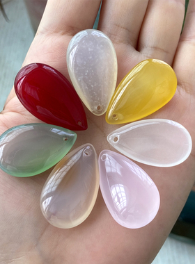 男女玉髓水滴项坠天然