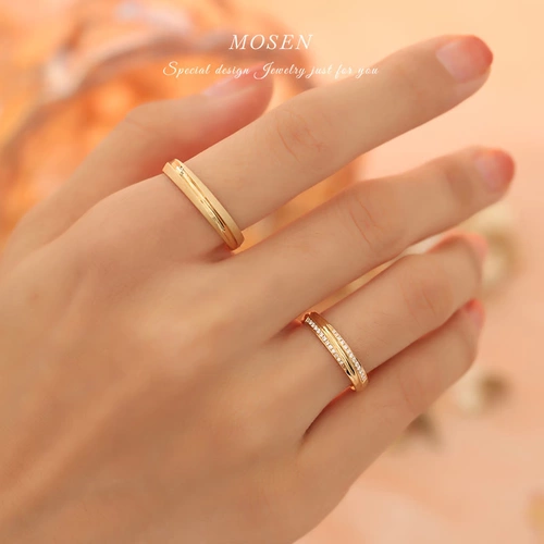 Ювелирное украшение, инкрустация камня, кольцо подходит для мужчин и женщин для влюбленных, золото 750 пробы, легкий роскошный стиль, делается под заказ