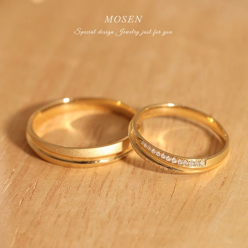 Ювелирное украшение, инкрустация камня, кольцо подходит для мужчин и женщин для влюбленных, золото 750 пробы, легкий роскошный стиль, делается под заказ