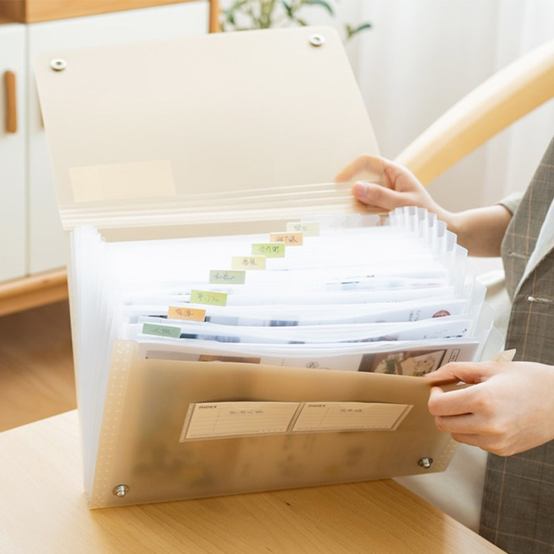 简约风琴包带标签收纳盒文件夹