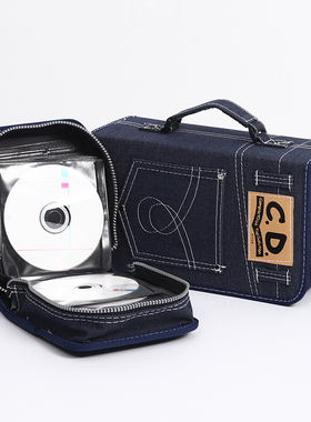 简创大容量CD包加厚牛仔布光盘包碟片盒128片装DVD盒碟片包