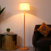 北欧艺术落地灯客厅卧室书房床头温馨网红酒店智能阅读立式 木纹灯