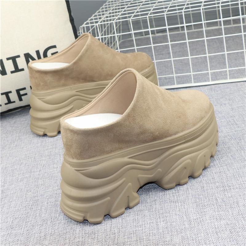 12cm休闲厚底包头拖鞋加绒内增高