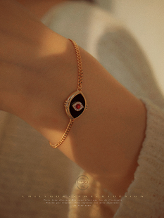 《Wedjat》原创设计古埃及复古眼睛天然红黑玛瑙小众手链手环手饰